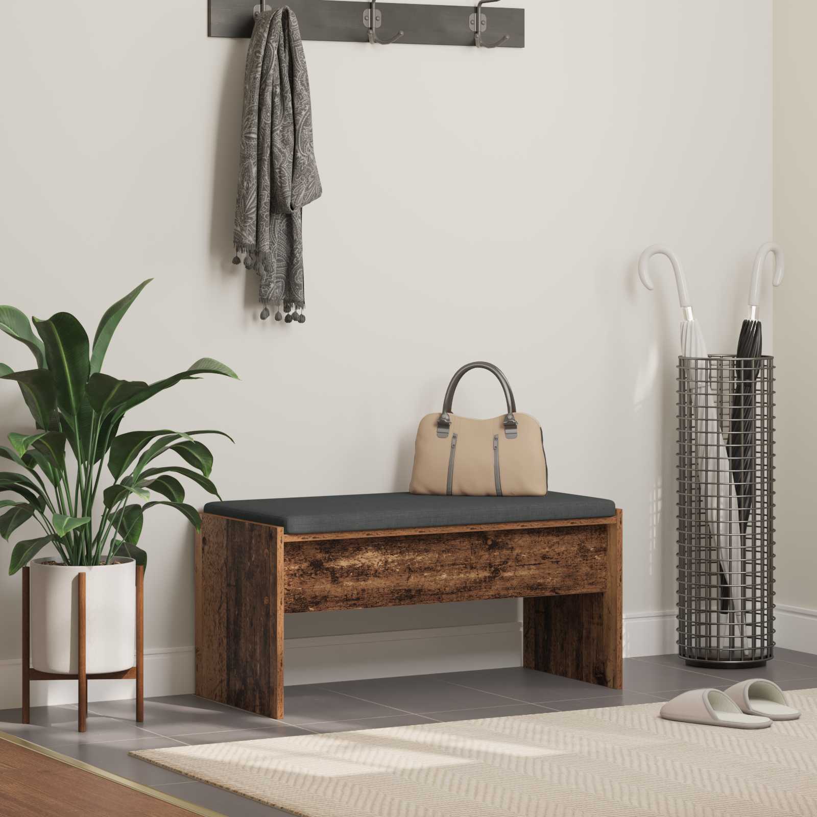 Flurbank Altholz mit Kissen 83cm