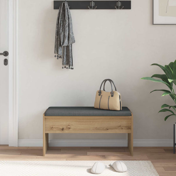 vidaXL Banc de couloir avec coussin chêne artisan 83 x 38 x 40 cm