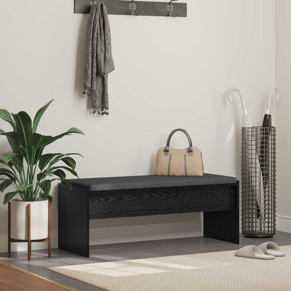 Flurbank Schwarz Eichen-Optik mit Kissen