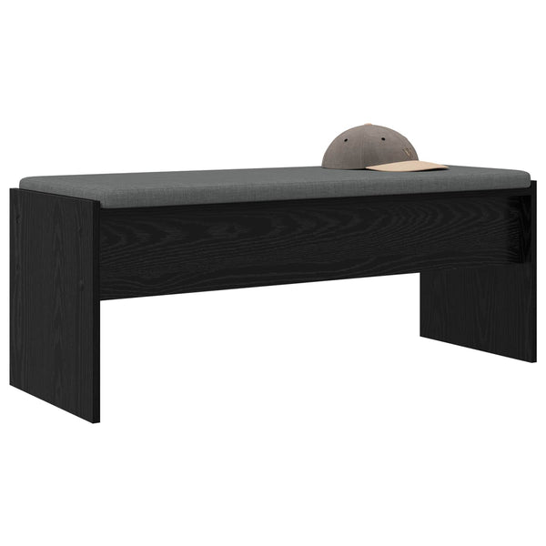 Flurbank Schwarz Eichen-Optik mit Kissen