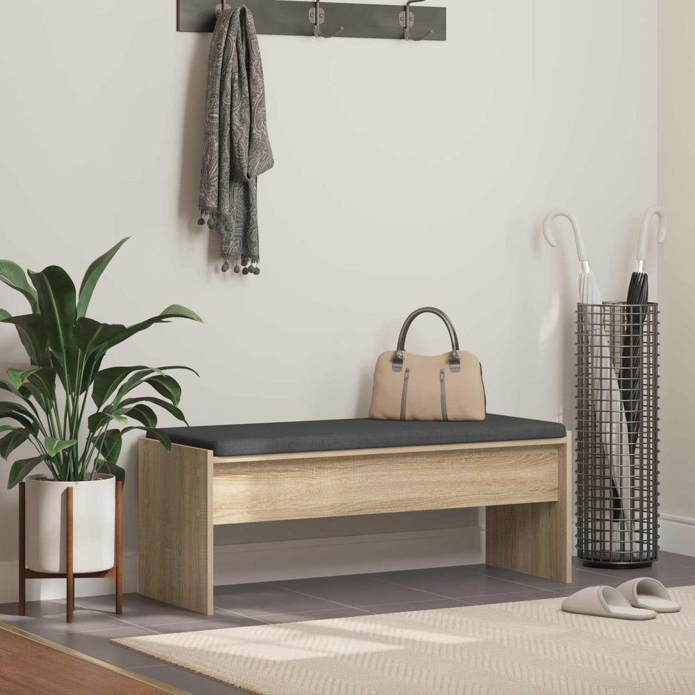 vidaXL Hallway Bench with Cushion Sonoma Oak 103 x 38 x 40 cm