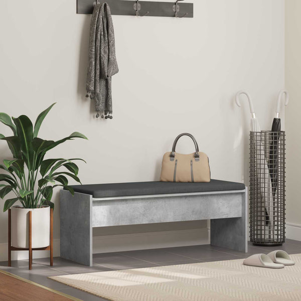 Flurbank Beton Grau mit Kissen 103 cm
