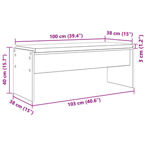 Flurbank Beton Grau mit Kissen 103 cm