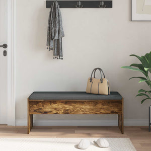 vidaXL Banc d'entrée avec coussin Chêne fumé 103 x 38 x 40 cm