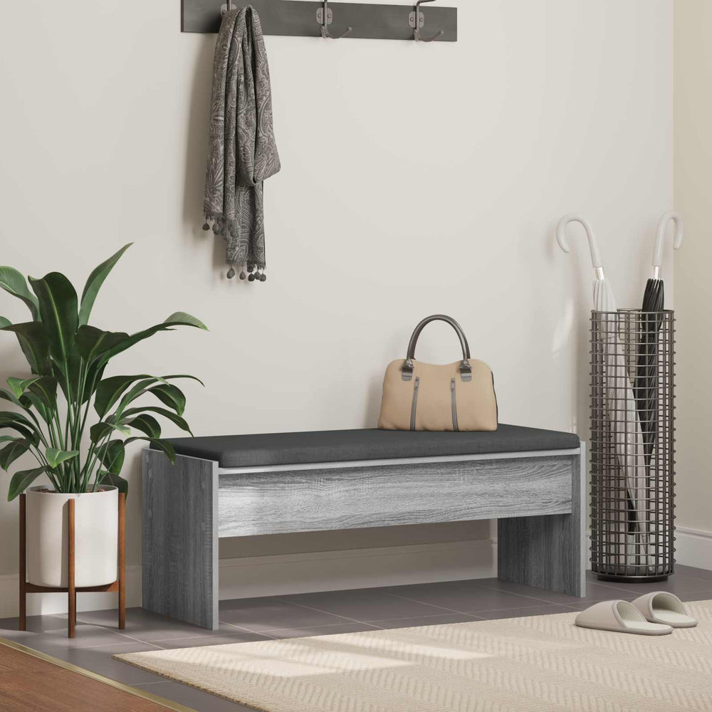 Flurbank Grau Sonoma mit Kissen 103 cm