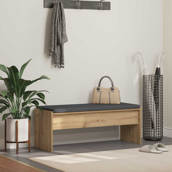 Banc de couloir vidaXL avec coussin Chêne artisan 103 x 38 x 40 cm