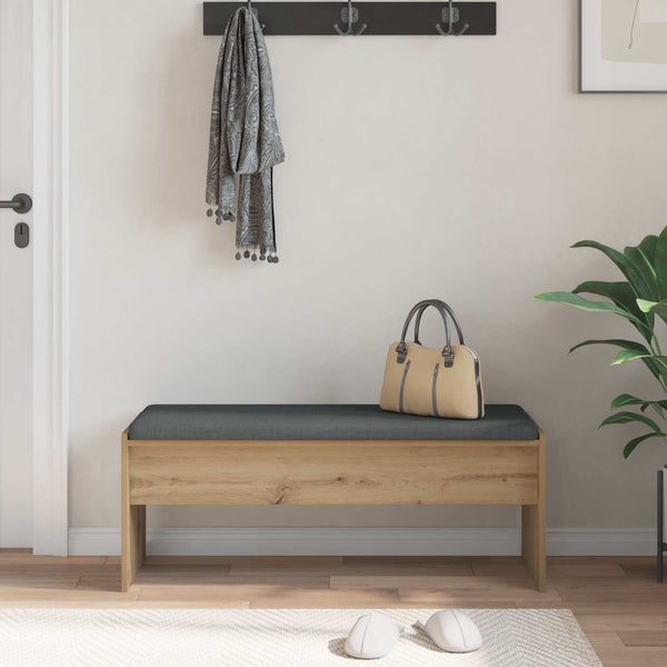 Banc de couloir vidaXL avec coussin Chêne artisan 103 x 38 x 40 cm