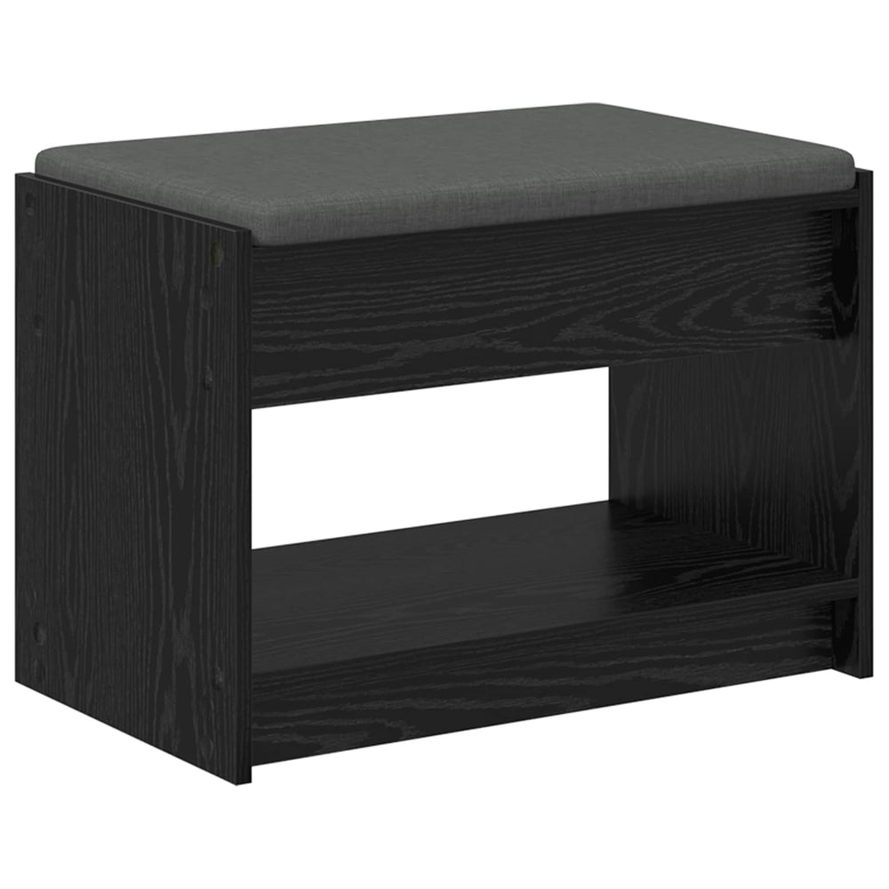 Flurbank mit Kissen und Regal, Schwarze Eiche