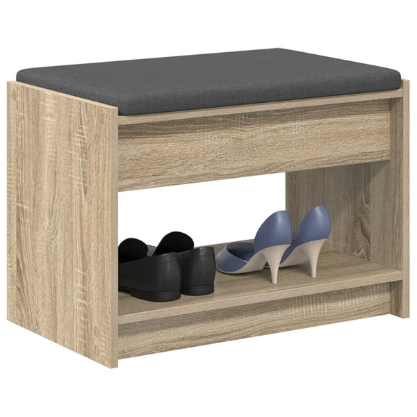 Flurbank Sonoma Eiche mit Kissen und Regal