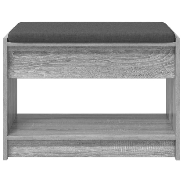 Flurbank Grau Sonoma mit Kissen und Regal