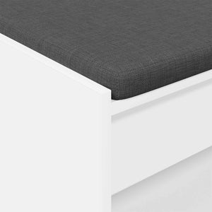 vidaXL Banc d'entrée avec coussin avec étagère avec rangement Blanc 83 x 38 x 45 cm
