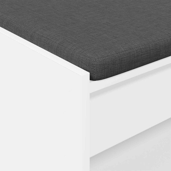 vidaXL Banc d'entrée avec coussin avec étagère avec rangement Blanc 83 x 38 x 45 cm