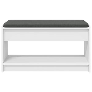 vidaXL Banc d'entrée avec coussin avec étagère avec rangement Blanc 83 x 38 x 45 cm