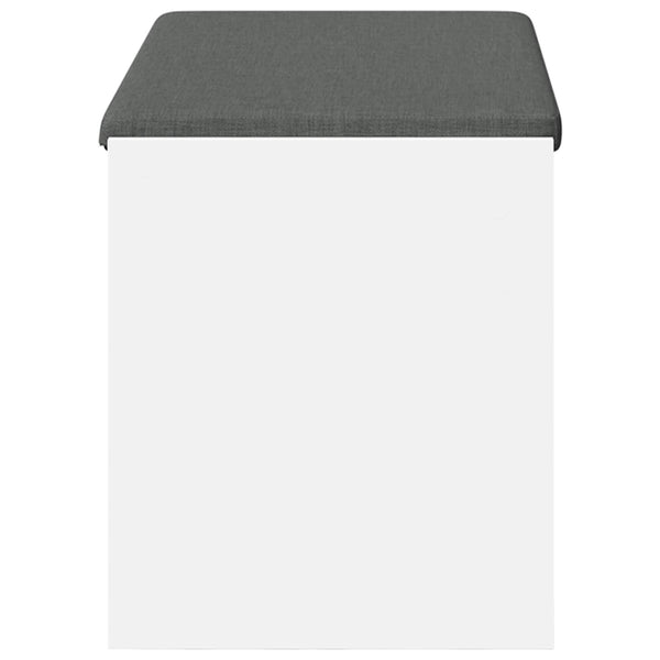 vidaXL Banc d'entrée avec coussin avec étagère avec rangement Blanc 83 x 38 x 45 cm