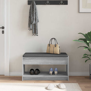 Flurbank Grau Sonoma mit Kissen & Regal