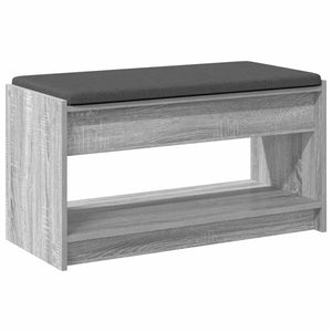 Flurbank Grau Sonoma mit Kissen & Regal