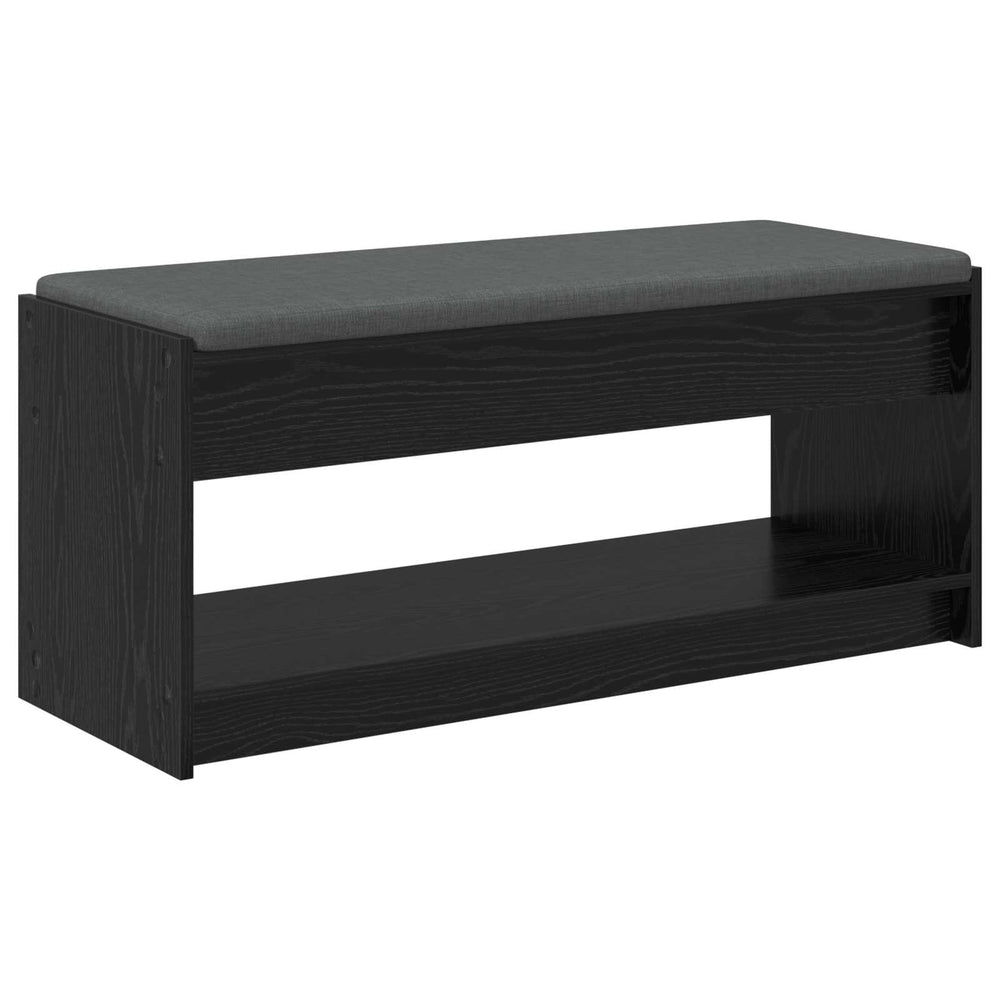 Flurbank mit Kissen und Regal, Schwarze Eiche