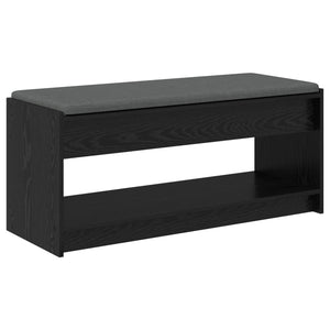 Flurbank mit Kissen und Regal, Schwarze Eiche