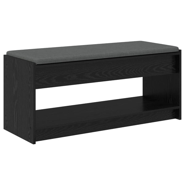 Flurbank mit Kissen und Regal, Schwarze Eiche