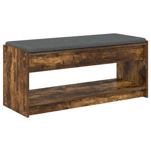Banc de couloir vidaXL avec coussin Chêne fumé 103 x 38 x 45 cm