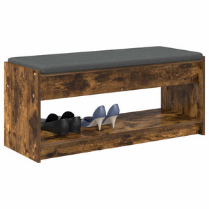 Banc de couloir vidaXL avec coussin Chêne fumé 103 x 38 x 45 cm