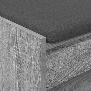 Flurbank Grau Sonoma mit Kissen und Regal
