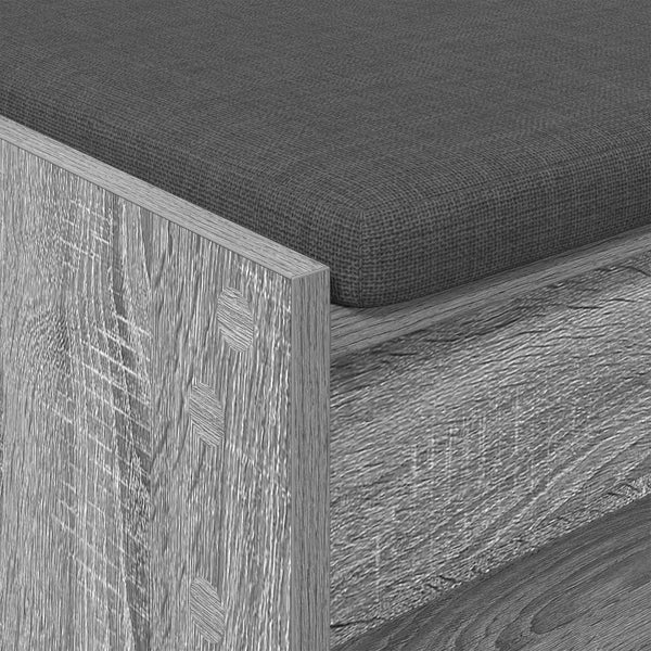 Flurbank Grau Sonoma mit Kissen und Regal