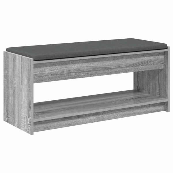Flurbank Grau Sonoma mit Kissen und Regal