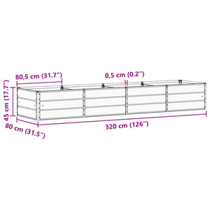 Pflanzkübel Elfenbein 320cm Stahl