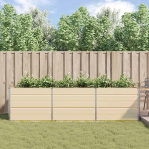 vidaXL Jardinière Ivoire 290 x 100 x 75 cm Acier galvanisé