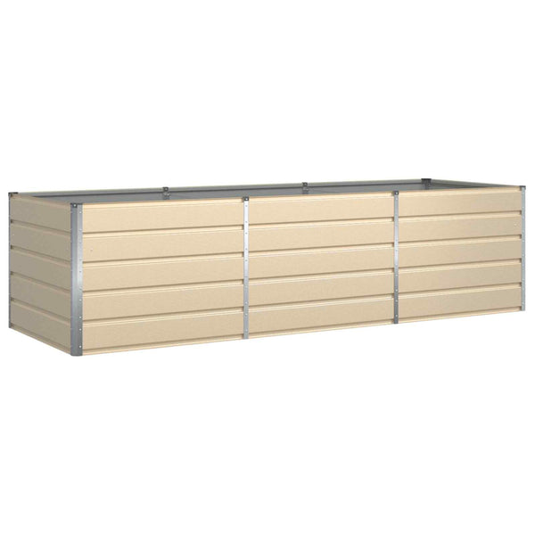 vidaXL Jardinière Ivoire 290 x 100 x 75 cm Acier galvanisé