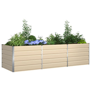 vidaXL Jardinière Ivoire 290 x 100 x 75 cm Acier galvanisé