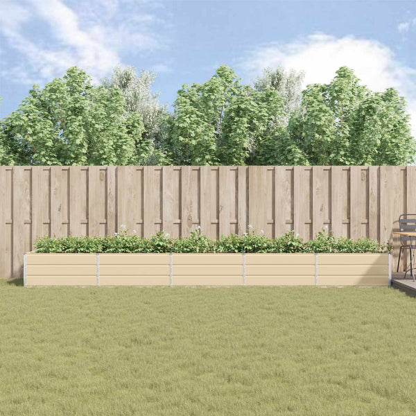 vidaXL Jardinière Ivoire 480 x 100 x 45 cm Acier galvanisé