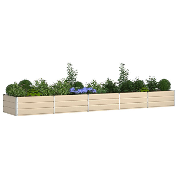 vidaXL Jardinière Ivoire 480 x 100 x 45 cm Acier galvanisé