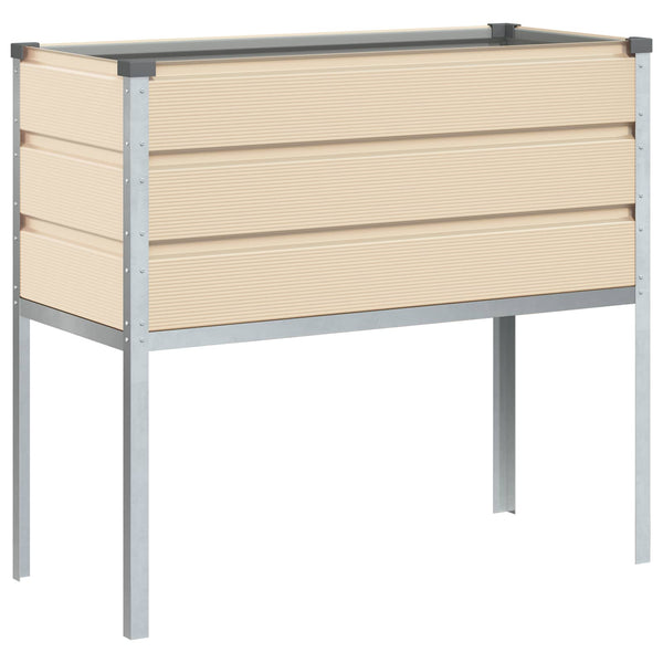 vidaXL Jardinière Ivoire 100 x 45 x 90 cm Acier Galvanisé