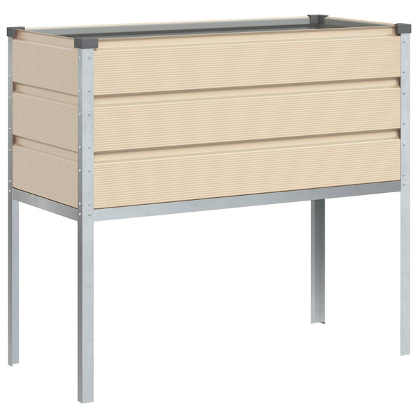 vidaXL Jardinière Ivoire 100 x 45 x 90 cm Acier Galvanisé