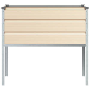 vidaXL Jardinière Ivoire 100 x 45 x 90 cm Acier Galvanisé