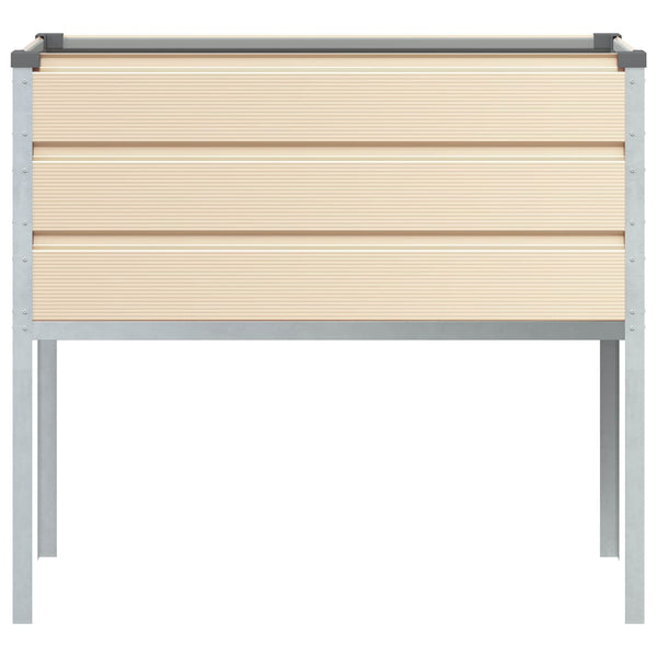 vidaXL Jardinière Ivoire 100 x 45 x 90 cm Acier Galvanisé