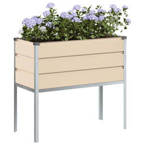 vidaXL Jardinière Ivoire 100 x 45 x 90 cm Acier Galvanisé