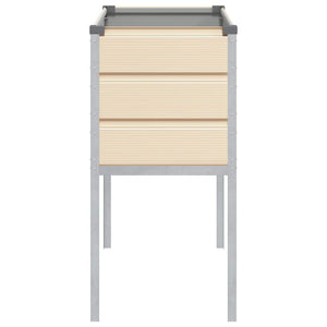 vidaXL Jardinière Ivoire 100 x 45 x 90 cm Acier Galvanisé