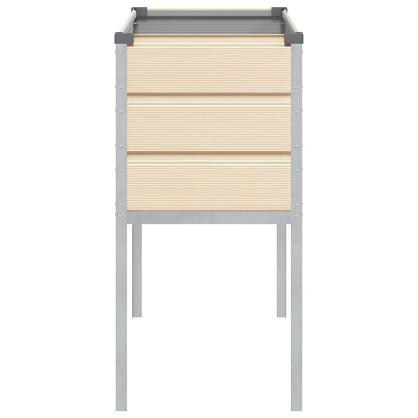 vidaXL Jardinière Ivoire 100 x 45 x 90 cm Acier Galvanisé
