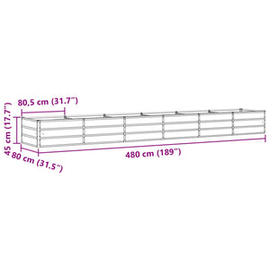 Hellgrauer Stahl Pflanzkübel 480cm