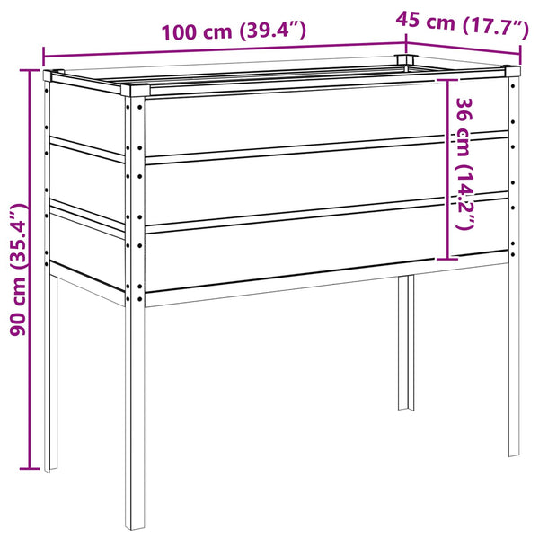 Hochbeet Hellgrau 100x45x90cm