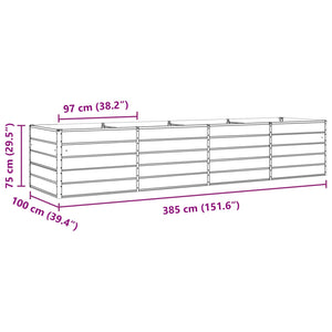 Anthrazit Pflanzkübel 385 cm Verzinkter Stahl