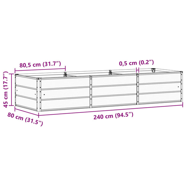 Grüner Pflanzkübel 240 cm Stahl