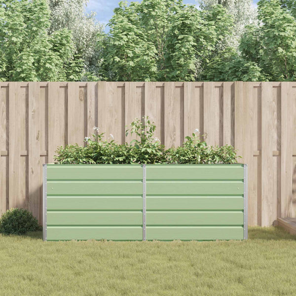 vidaXL Jardinière vert pastel 195 x 100 x 75 cm Acier galvanisé