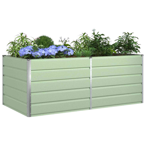 vidaXL Jardinière vert pastel 195 x 100 x 75 cm Acier galvanisé