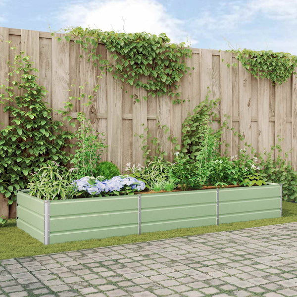 vidaXL Jardinière vert pastel 290 x 100 x 45 cm Acier galvanisé