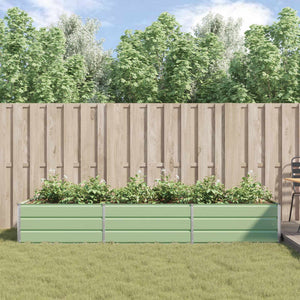 vidaXL Jardinière vert pastel 290 x 100 x 45 cm Acier galvanisé
