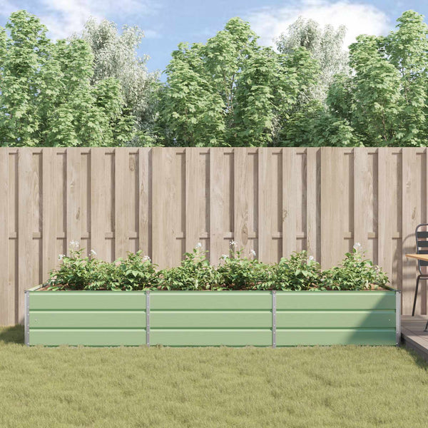 vidaXL Jardinière vert pastel 290 x 100 x 45 cm Acier galvanisé